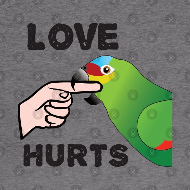 Love Hurts - Red Lored Amazon by Einstein Parrot